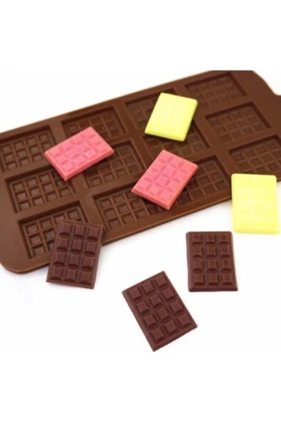 Mefe Mini Tablet Çikolata Kalıbı,12’li Kare Çikolata-şeker Silikon Kalıp - 2
