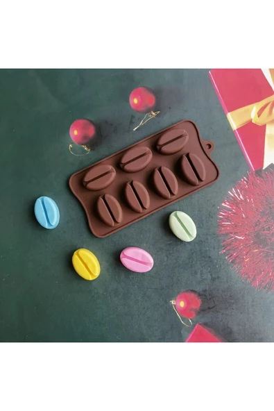 Siliko World Silikon Çikolata Buz Sabun ve Mum Kalıbı Kahve Çekirdeği