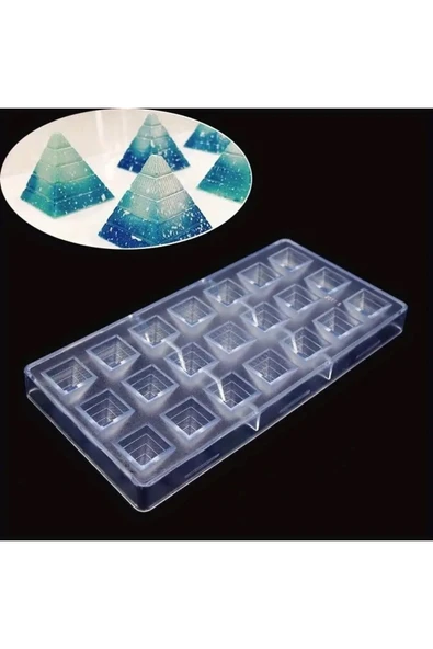 Siliko World Polikarbon Çikolata Kalıbı Piramit 21'li Çikolata Kalıbı - 6