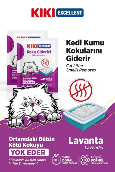 Kedi Kumu Koku Giderici - Kötü Kokuları Giderir - Doğal Koku Giderici - Lavanta Kokulu 25 Gr. - 2