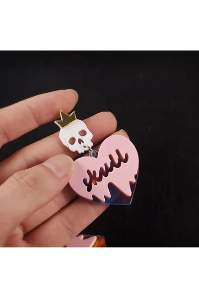 Siliko World Epoksi Silikon Kalıp Cadılar Bayramı İskelet Kuru Kafa Modelleri Delikli Kolye Küpe Kalıbı - 7