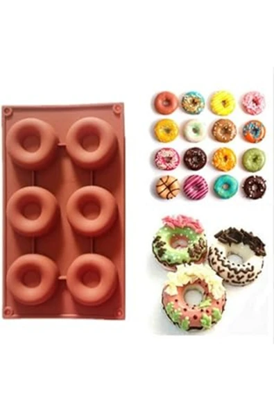 MYEBI Dout Siliko Kek Kalıbı 6'Lı (Durumua Göre Reklerde Farklilik Olabilir) Açik Kahveregi Ecmelm481