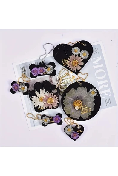 Siliko World Epoksi Reçine Anahtarlık Kalıpları Kemik Etiketi Silikon Kalıpları Yuvarlak Etiket Epoksi Kalıpları