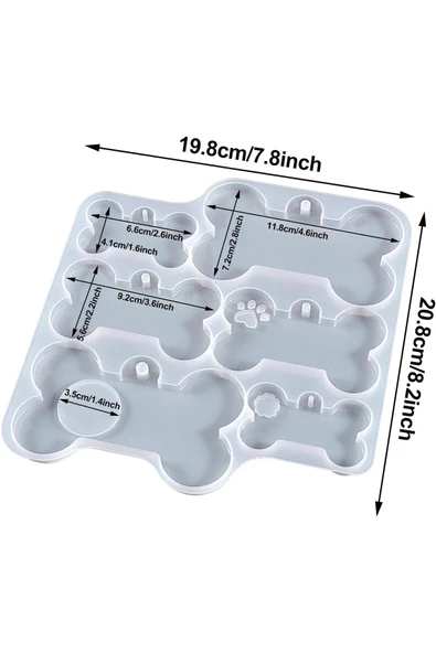 Siliko World Kemik Şekilli Reçine Kalıpları | Epoksi Reçine Döküm için Köpek Kemik Şeklinde Silikon Kalıplar - 5