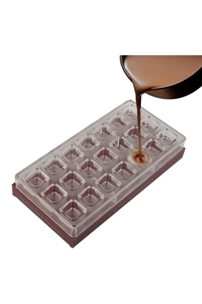 Siliko World Polikarbon Kare Çikolata Kalıbı - Resim 4