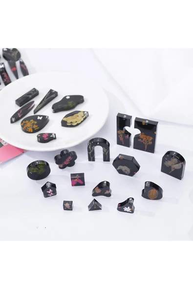 Siliko World Epoksi Delikli Kolye Küpe Anahtarlık Kalıbı Silikon - 5