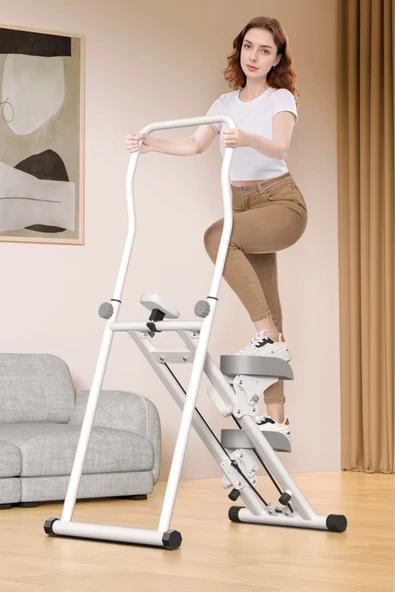 ROBO Katlanabilir Dikey Tırmanma Egzersiz Aleti Yeni Versiyon Beyaz - 1
