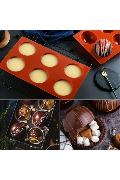 Siliko World Silikon Yarım Küre 6cm Çikolata Kek Kalıbı