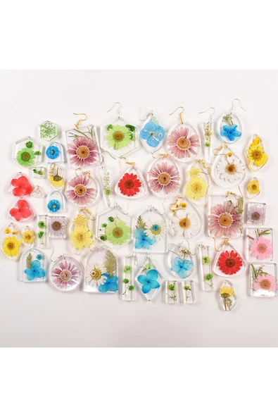 Siliko World Epoksi Geometrik Model Küpe Kolye Anahtarlık Kalıbı Silikon - 4