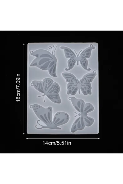 Siliko World Çoklu Kolye Küpe Toka Anahtarlık Epoksi Reçine Silikon Kalıp Kelebek Figürleri - 4