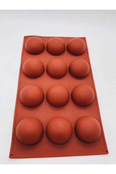 Siliko World Yarım Küre 12'li Silikon Kek Pasta Buz Kalıbı Ürün 4,5cm - 5