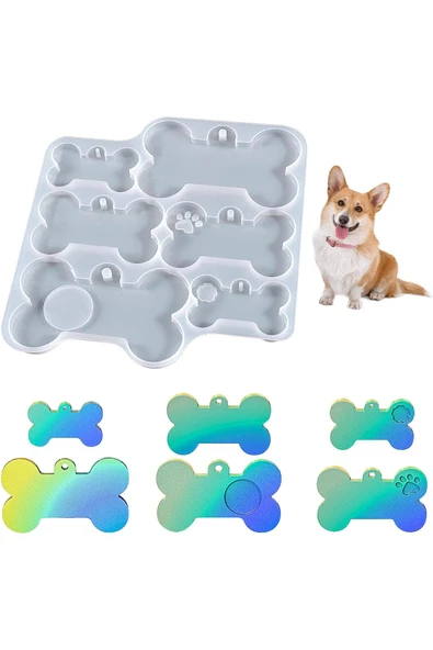 Siliko World Kemik Şekilli Reçine Kalıpları | Epoksi Reçine Döküm için Köpek Kemik Şeklinde Silikon Kalıplar