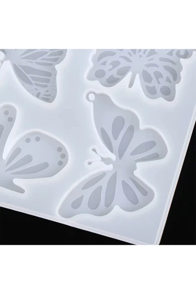 Siliko World Çoklu Kolye Küpe Toka Anahtarlık Epoksi Reçine Silikon Kalıp Kelebek Figürleri - 5