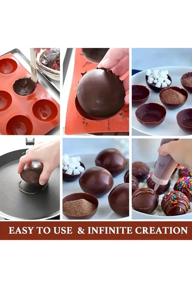 Siliko World Silikon Yarım Küre 6cm Çikolata Kek Kalıbı - 2