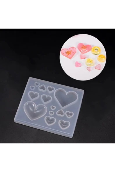 Siliko World Silikon Epoksi Reçine Çoklu Kolye, Bileklik Küpe Kalıbı Kalp Figürü - 2