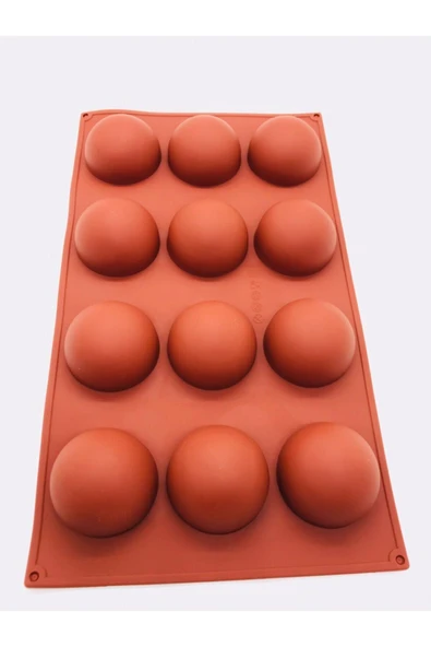 Siliko World Yarım Küre 12'li Silikon Kek Pasta Buz Kalıbı Ürün 4,5cm - 3