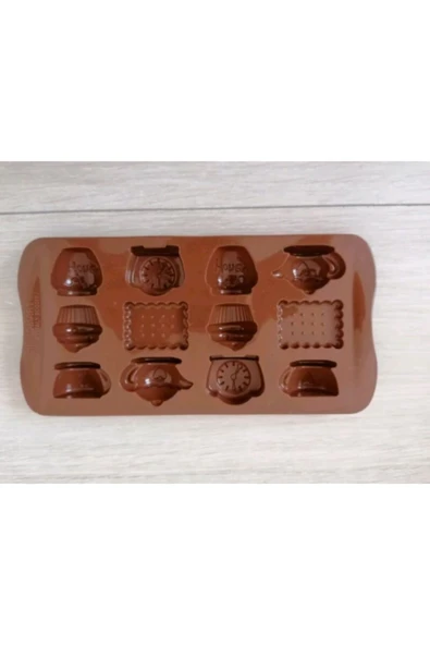 i G KALIP 12Li Silikon Çay Saati Çikolata Kalıbı Ecmelnm573 - 2
