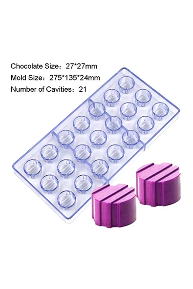 Siliko World Polikarbon Çikolata Kalıbı Yuvarlak Motifli - Resim 8