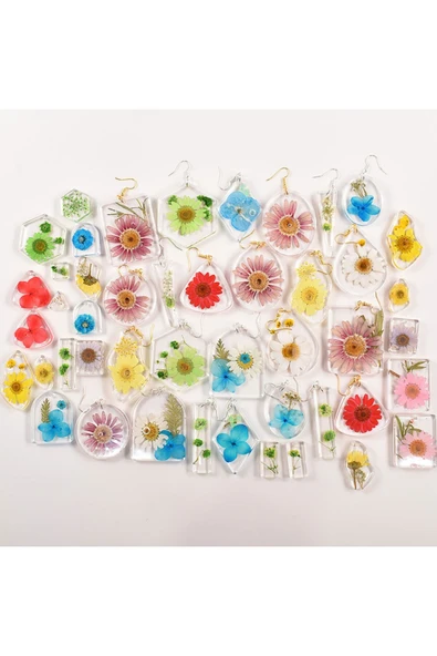 Siliko World Epoksi Silikon Kalıp Çoklu Anahtarlık Damla Üçgen Delikli Kolye Küpe Kalıbı - 4