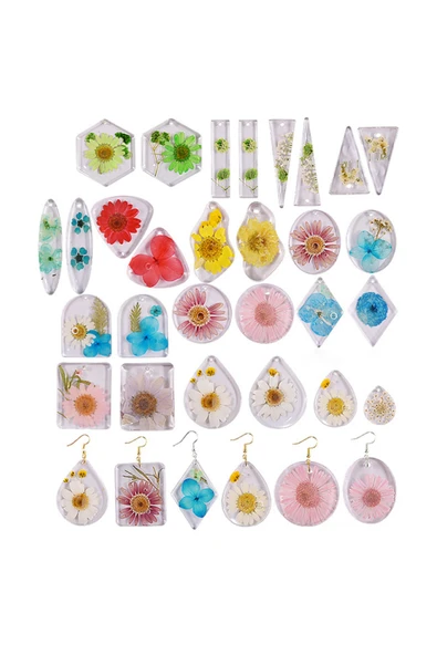 Siliko World Epoksi Geometrik Üçgen Küpe Kolye Anahtarlık Kalıbı Silikon - 2