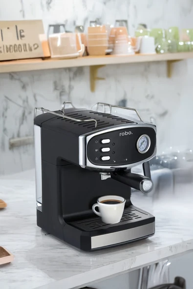 ROBO Süt Köpürtücülü Espresso Latte Cappuccino Americano Kahve Makinesi 1.5 Litre - 2