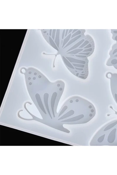 Siliko World Çoklu Kolye Küpe Toka Anahtarlık Epoksi Reçine Silikon Kalıp Kelebek Figürleri - 3