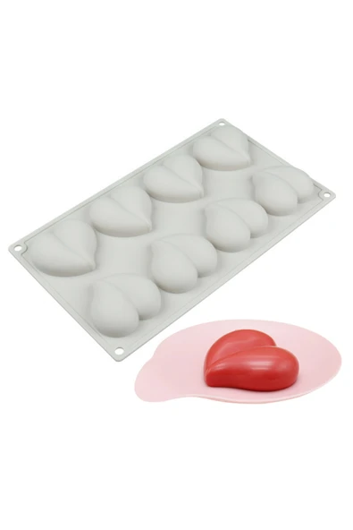 Siliko World Silikon Mus Kalıp Aşk Kalp Şekilli Silikon Sabun Kalıpları Pişirme için 3D Kek Silikon Kalıplar - Resim 2