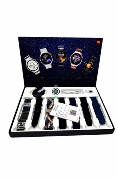 Unısex Yuvarlak Ekranlı 7 Kordonlu Akıllı Saat GPS Destekli Çoklu Kordon Seçeneği - Resim 5