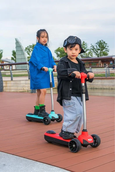 ROBO Elektrikli 3 Tekerlekli Çocuk Scooter Kırmızı - 6