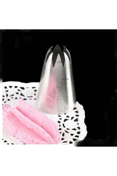 Siliko World Paslanmaz Çelik Krema Sıkma Torbası Ucu (Şanti Torbası Ucu, Çim Duy) 1 Adet + 4 Adet Şanti Torbası