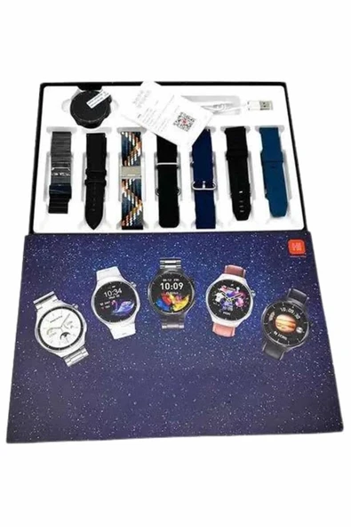 Akıllı Saat Çoklu Kordon Seçenekli Dokunmatik Ekran Nabız Sensörlü - Resim 3