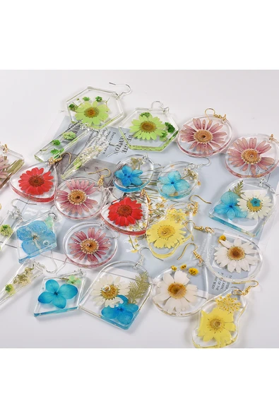 Siliko World Epoksi Geometrik Model Küpe Kolye Anahtarlık Kalıbı Silikon - 3