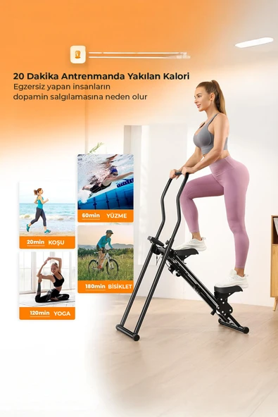 ROBO Katlanabilir Dikey Tırmanma Egzersiz Aleti Yeni Versiyon Siyah - 3