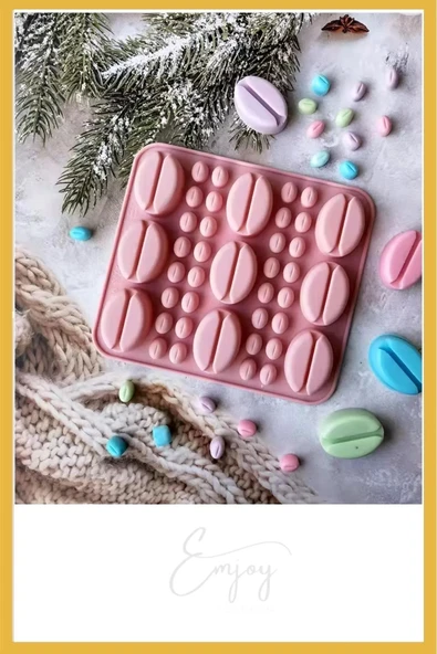 Siliko World Yeni Büyük Ve Küçük Kahve Çekirdeği Silikon Buz Çikolata Şeker Jöle Kalıbı - 3d Silikon Kalıp - 5