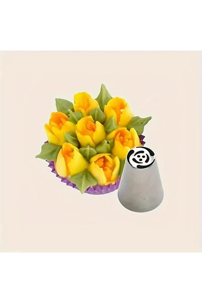 Siliko World Paslanmaz Çelik Krema Sıkma Torbası Ucu Büyük Rus Duyu, 1 Adet+4 Adet Sıkma Torbası - 2