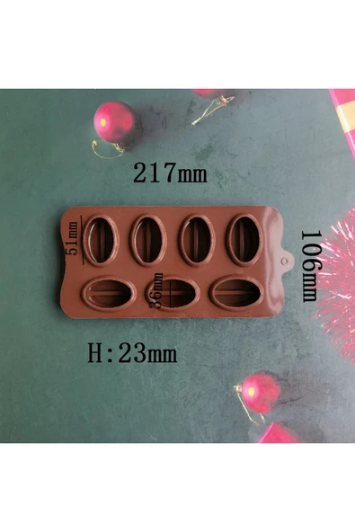Siliko World Silikon Çikolata Buz Sabun ve Mum Kalıbı Kahve Çekirdeği - 3