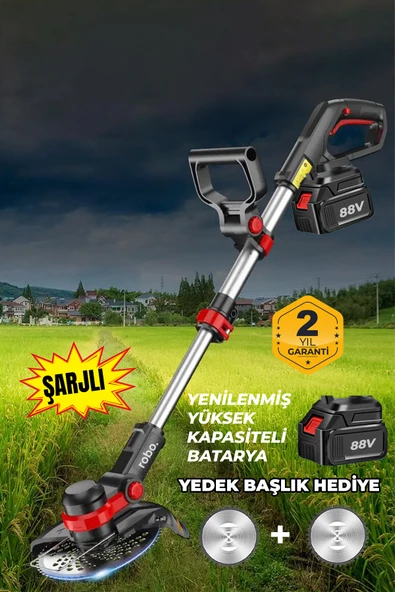ROBO Şarjlı Çim Biçme Makinesi Tırpan 88v - 2
