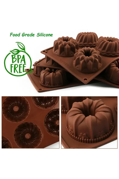 Siliko World Silikon Pasta Kek Ve Kurabiye Kalıbı 6'lı Kek Kalıbı - 2