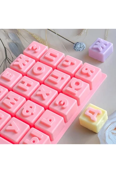 Siliko World Büyük Rus Alfabesi Çikolata Şeker Kalıbı Yapışmaz  Pasta Süsleme Parti Pişirme Kalıbı - Resim 2