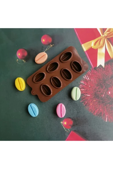 Siliko World Silikon Çikolata Buz Sabun ve Mum Kalıbı Kahve Çekirdeği - 2