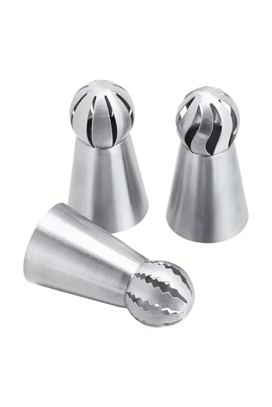 Siliko World Paslanmaz Çelik Krema Sıkma Torbası Ucu (şanti Torbası Ucu, Duy) 1 Adet + 2 Adet Şanti Torbası - 5