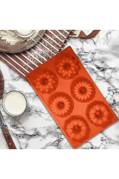 Siliko World Silikon Pasta Kek Ve Kurabiye Kalıbı 6'lı Kek Kalıbı - 8