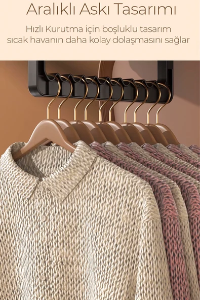 ROBO Katlanır Çamaşır Kurutma Makinesi Krem - 6