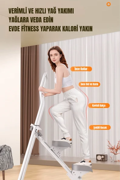 ROBO Katlanabilir Dikey Tırmanma Egzersiz Aleti Yeni Versiyon Beyaz - 3