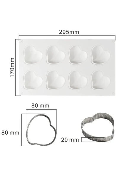 Siliko World Silikon Mus Kalıp Aşk Kalp Şekilli Silikon Sabun Kalıpları Pişirme için 3D Kek Silikon Kalıplar - Resim 5