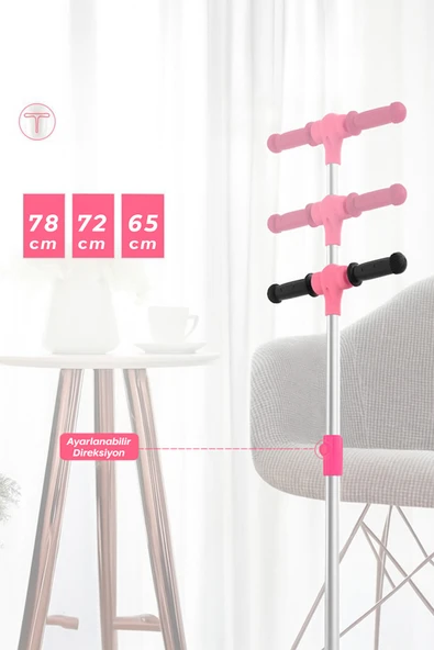 ROBO Elektrikli 3 Tekerlekli Çocuk Scooter Pembe - 2