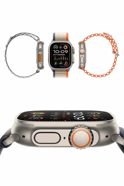 49mm Akıllı Saat Amoled Ekranlı Kadın Erkek Kol Saati Plastik Kordon - Resim 3