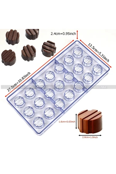 Siliko World Polikarbon Çikolata Kalıbı Yuvarlak Motifli - Resim 2