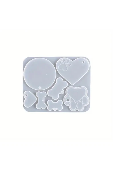 Siliko World Epoksi Reçine Anahtarlık Kalıpları Kemik Etiketi Silikon Kalıpları Yuvarlak Etiket Epoksi Kalıpları - 2