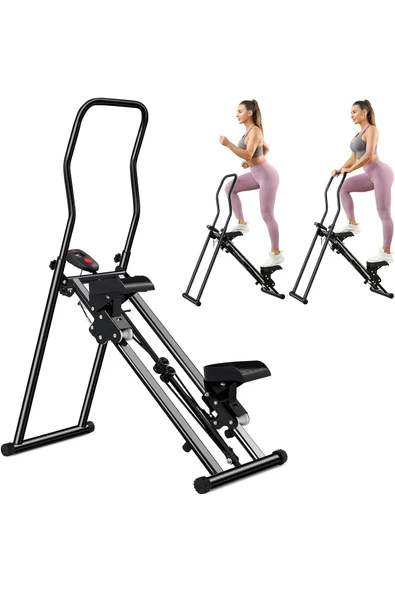 ROBO Katlanabilir Dikey Tırmanma Egzersiz Aleti Yeni Versiyon Siyah